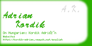 adrian kordik business card